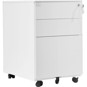 RFG Контейнер RFG, метален, с три чекмеджета и ключ, 390 х 520 х 600 mm, бял