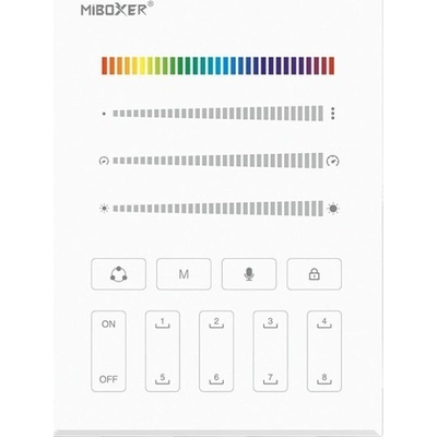 RF nástěnný ovladač Mi-Light B9 pro digitální pásky 8 scén bílý