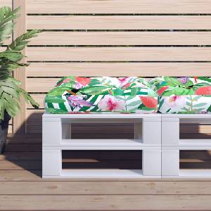 vidaXL Палетна възглавница, многоцветна, 50x50x12 см, текстил (360442)