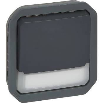 Legrand Бутон NO/NC с подсветка 12V и етикет механизъм цвят Антрацит IP55 Plexo New - 069814L (069814L)