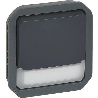 Legrand Бутон NO/NC с подсветка 12V и етикет механизъм цвят Антрацит IP55 Plexo New - 069814L (069814L)