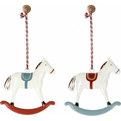 Maileg Vianočná ozdoba Rocking Horse Červené sedlo
