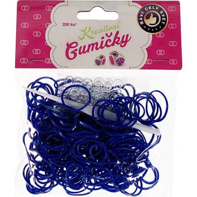 Loom Band s Pletací Gumičky tmavě modré 200ks háček