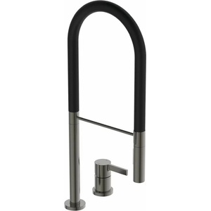 Ideal Standard Кухненски смесител с гъвкав чучур Ideal Standard Gusto 142 сиво - черен полупрофесионален (BD425A5)