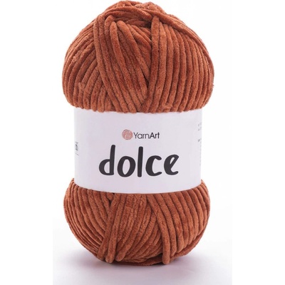 YarnArt Pletací příze DOLCE 793 rezavá, efektní, 100g/120m