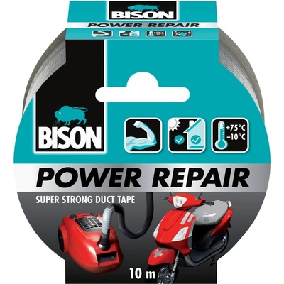 Bison International B. V Bison International B. V. Универсална самозалепваща лента BISON Power Repair, сива ролка, 10 м, многоезична