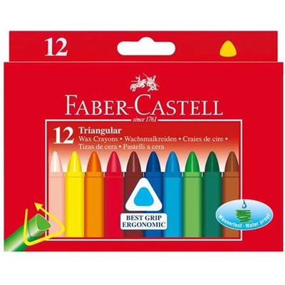 Faber-Castell Маслени пастели, триъгълни, faber-castell , 12 различни цвята 120010 (120010)
