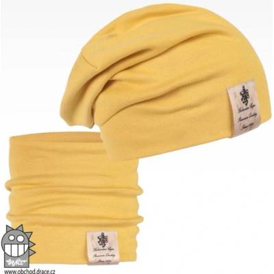 Pastels double set čepice a nákrčníku vzor 21 žlutá