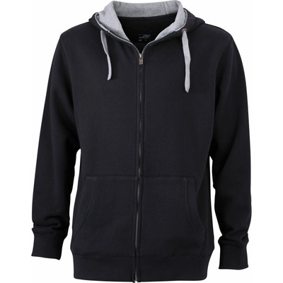 James & Nicholson mikina Lifestyle JN 963 s kapucí pánská COT02096360201 black/grey