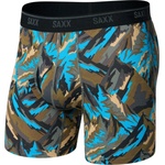 Saxx Мъжко синтетично термобельо Saxx Quest Quick-Dry Mesh Boxer Brief Fly 6'' Synthetic base layer - Prism Peaks / Cargo Grey (014-2478-0711)