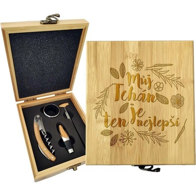 Sablio Dárková sada na víno Můj tchán je ten nejlepší: 147×168×49 mm