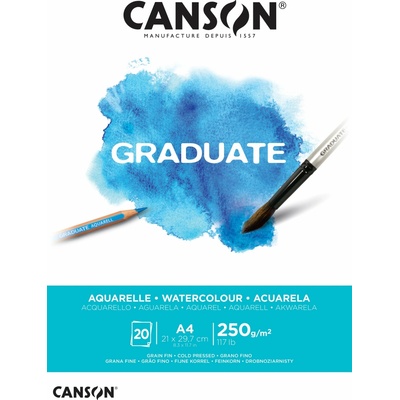 Canson Graduate akvarelový blok CP 250 g20 listov A4 lepený
