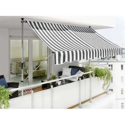 Sunfun Rozpěrná markýza, šedo-bílá, 2,5 x 1,3 m H-1510-LG-P013