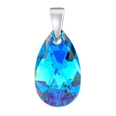 SILVEGO Stříbrný přívěsek Jelly ve tvaru kapky Swarovski Crystals Aquamarine LSW6106P16AQ
