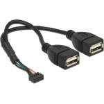 Delock Кабел Delock с USB 2.0 конектор, 2, 00 мм, 10-пинов, 2 x USB 2.0 тип А конектор