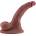 HISMITH HSA135 Realistic Silicone Dildo 3D Ball with Big Strong Suction Cup KlicLok 22.5cm Brown