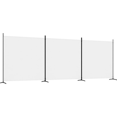 vidaXL 3-dílný paraván Bílá 525 x 180 cm Látka
