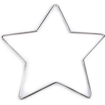 Kovová hvězda vánoční pro tvoření - průměr 20 cm nikl