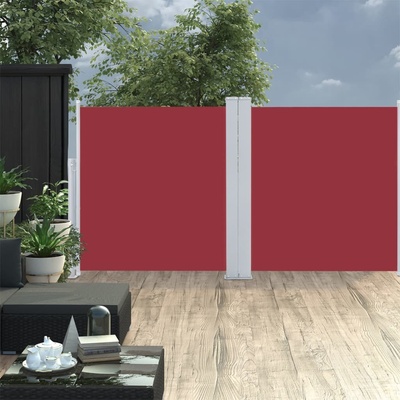 vidaXL Zatahovací boční markýza červená 120 x 600 cm