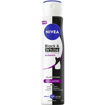 Nivea Спрей дезодорант Invisible on Black & White Authentic, 250 ml