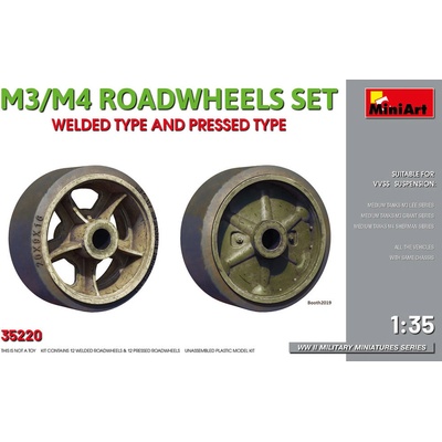 MiniArt M3/M4 Roadwheels Set 12x welded 12x pressed 1:35