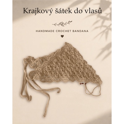 Maliso Šátek do vlasů bandana z přírodní bavlny béžová