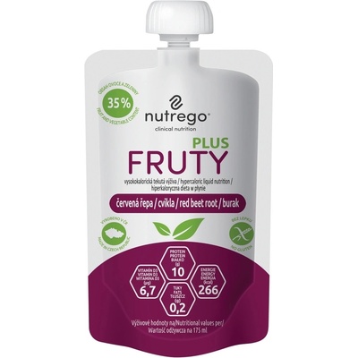 NUTREGO FRUTY PLUS ČERVENÁ ŘEPA POR SOL 4X175ML