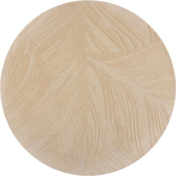 Flair Rugs Бежов вълнен кръгъл килим ø 160 cm Leaf - Flair Rugs (503119373940)