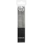Party Deco ¦wieczki urodzinowe Platinum srebrne 14, 5cm 6szt