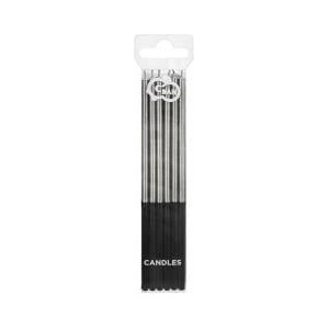 Party Deco ¦wieczki urodzinowe Platinum srebrne 14, 5cm 6szt