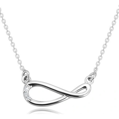 Šperky eshop Stříbrný blýskavý řetízek symbol nekonečna s brilianty S59.30