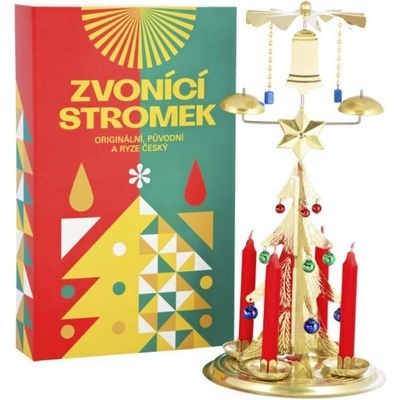 Logimax Česká obnovená výroba Tradiční Andělské zvonění stromek zlatý – Zboží Mobilmania