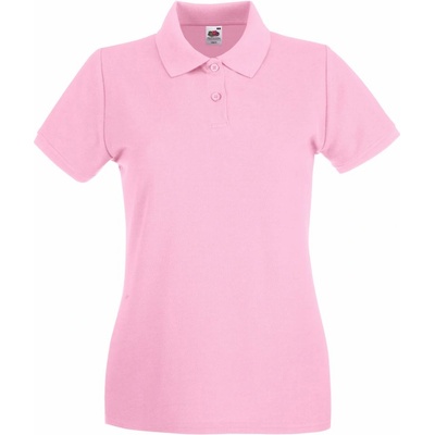 Fruit of the Loom lady-fit premium polo / Дамска поло тениска с къс ръкав - светло розова xs (16303004000)