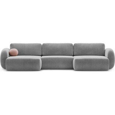 Cosmopolitan Design Тъмносив кадифен сгъваем/с място за съхранение ъглов диван (U форма) Tonale - Cosmopolitan Design (COS_UF_121_F1_TONALE6)