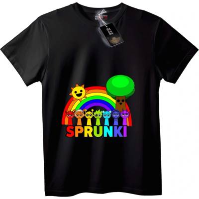 NOONEBRAND Тениска Sprunki Дъга - 2XL, Black