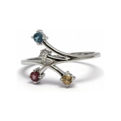 Diamantový prsten se čtyřmi přírodními kameny J-19898-11