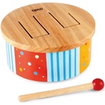 Bigjigs Toys Детски музикален инструмент Bigjigs - Дървено барабанче (T0211) - baby