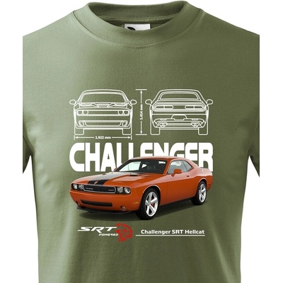 Dětské tričko Dodge Challenger SRT Hellcat Military Velikost Canvas Bezvatriko.cz 2321