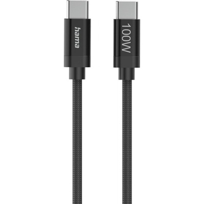 Hama 00201740 Nabíjací Fabric USB-C - USB-C 100W 1,5m černý