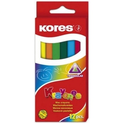 Kores Pastelky voskové 12 ks trojhranné pr. 10 mm