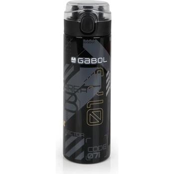 Gabol Бутилка за вода Gabol стоманена Byte - 600 мл. - Черна с принт
