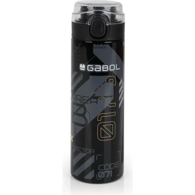 Gabol Бутилка за вода Gabol стоманена Byte - 600 мл. - Черна с принт