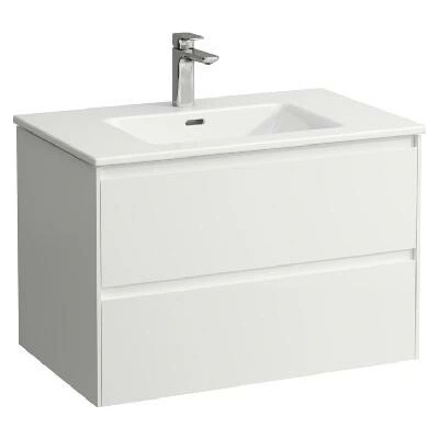 Laufen - Skrinka s umývadlom, 80x50x52 cm, 2 zásuvky, lesklá biela H8649652611041