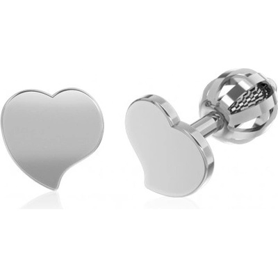 Couple, Minimalistické náušnice IDOL Heart, bílé zlato, 585-66-3-0576.1B00.0.00.000.05