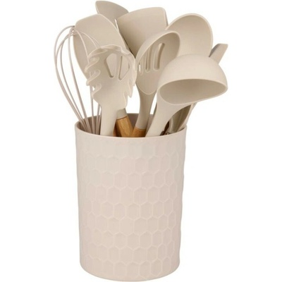 ALPINA Kuchyňské náčiní s bambusovou rukojetí ve stojanu 12 ks 32 cm béžová ED-233239