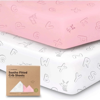 KeaBabies Чаршафи От Органичен Памук 2 Броя 60х120См Розов/Бял Abc KeaBabies (KB-FCST-ALR)