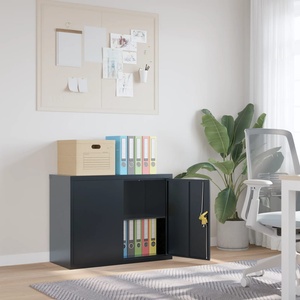 vidaXL Шкаф за папки антрацит 90x40x70 см стомана (339723)