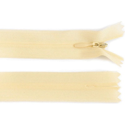 Spirálový zip skrytý No 3 délka 60 cm dederon, malé, 103 krémová nejsvět.