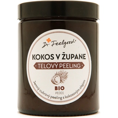Dr. Feelgood BIO telový peeling kokos v župane 180 ml