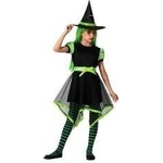 BigBuy Carnival Маскировъчен костюм за деца Зелен Вещица Размер 3-4 години